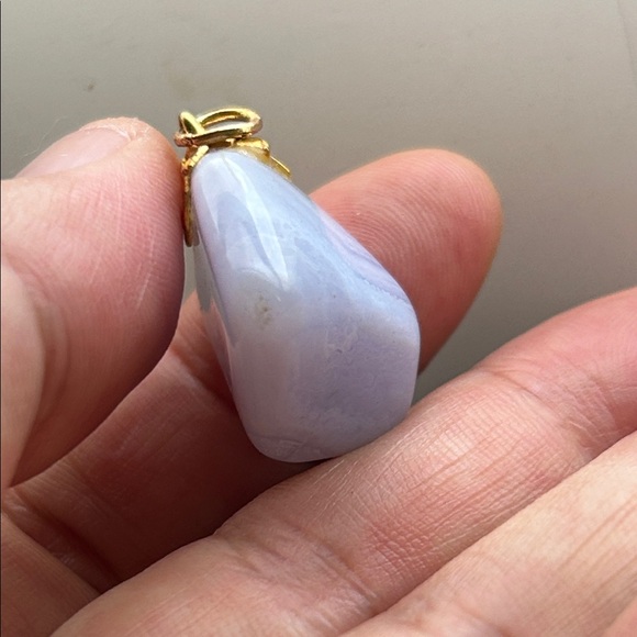 🖤Vintage Blue Lace Agate Pendant - Picture 6 of 11